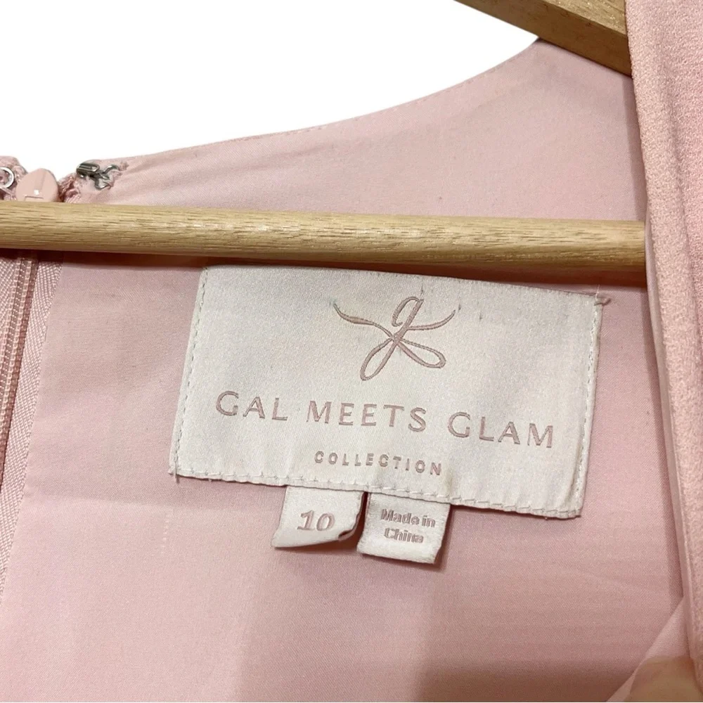 Gal Meets Glam Edith Midi Dress Pink Fit & Flare Short Sleeve Size‎ 10 - Picture 8 of 10